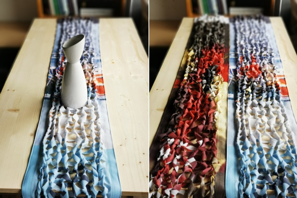 Lipuribadest tehtud pikk laualinik