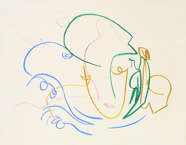 Parafraas (Pea). 1913. Kriit (värviline), paber. Eesti Kunstimuuseum