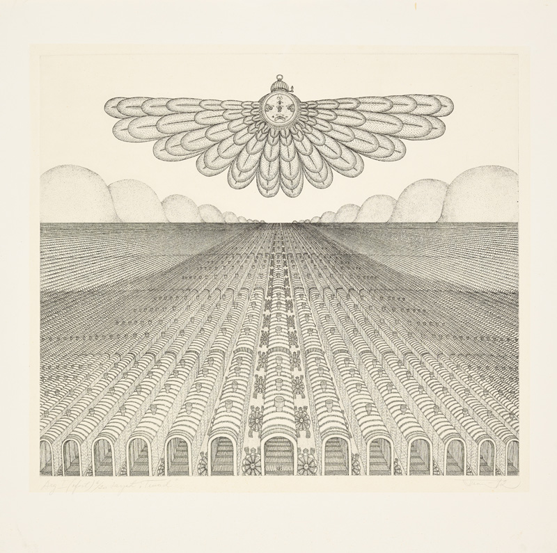 Vello Vinn. Aeg I. Sarjast „Tiivad“. 1972. Ofort. Eesti Kunstimuuseum