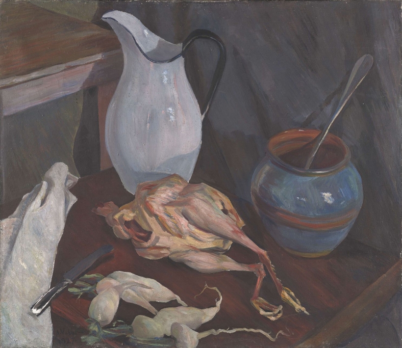 Natüürmort. 1927. Tempera, lõuend. Tartu Kunstimuuseum