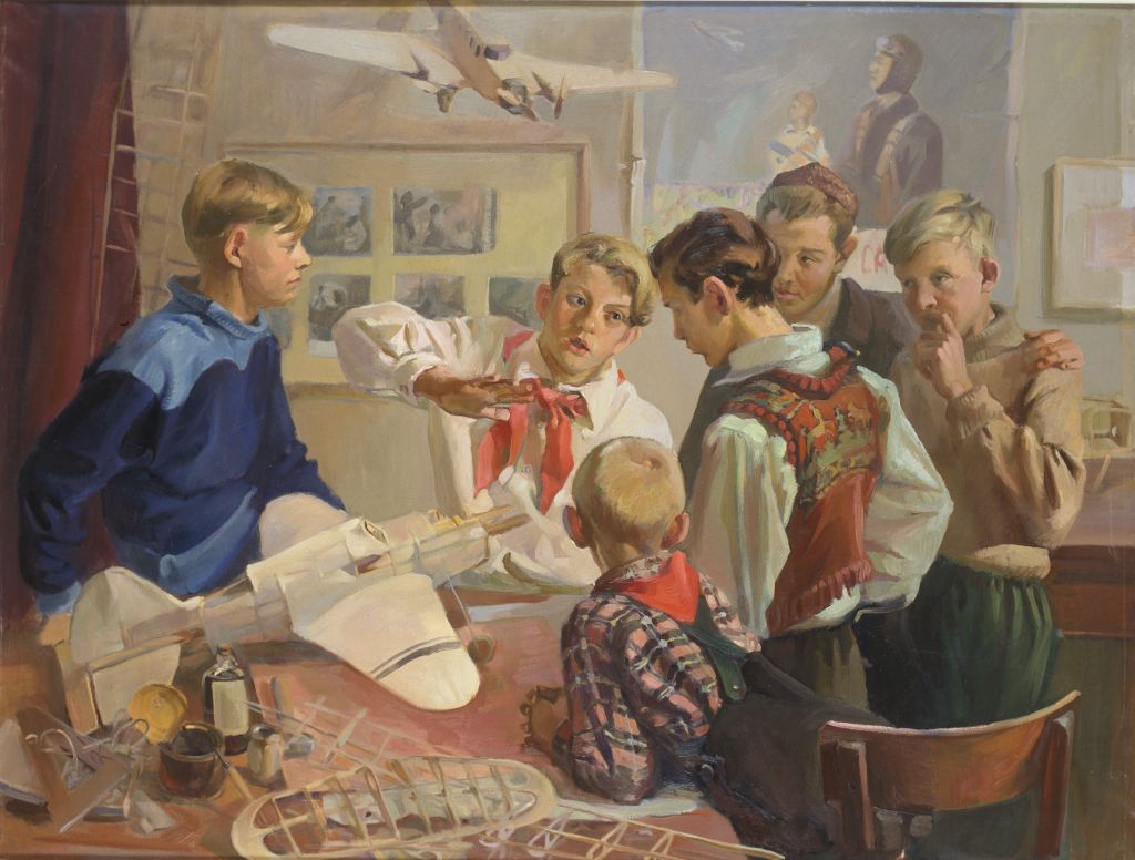 Ants Viidalepp, Helve Viidalepp. Noored mudellendurid. 1951. Õli, lõuend. Eesti Kunstimuuseum