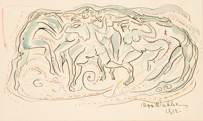 Tants. 1912. Akvarell, tušš, paber. Eesti Teaduste Akadeemia Underi ja Tuglase Kirjanduskeskus