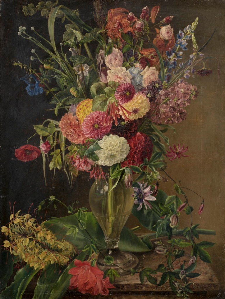 Julie Hagen-Schwartz. Lilled vaasis. 1845. Õli, lõuend. Eesti Kunstimuuseum
