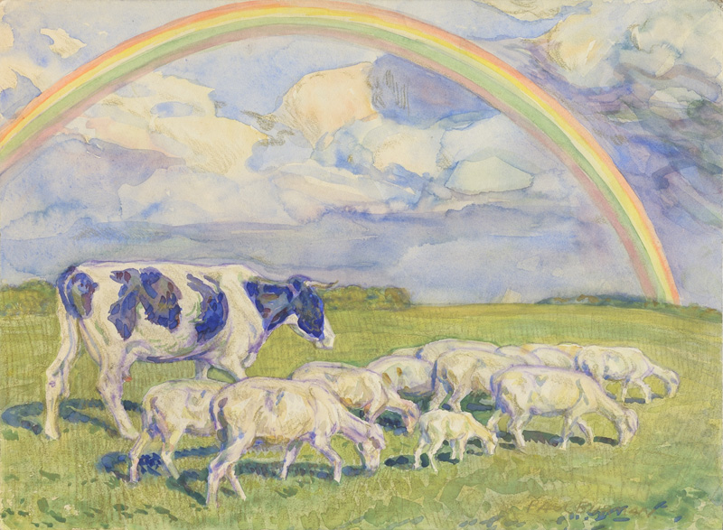 Paul Burman. Maastik vikerkaarega. Eesti Kunstimuuseum