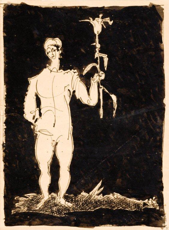 Ado Vabbe. Mees lillega. Dateerimata. Underi ja Tuglase Kirjanduskeskus