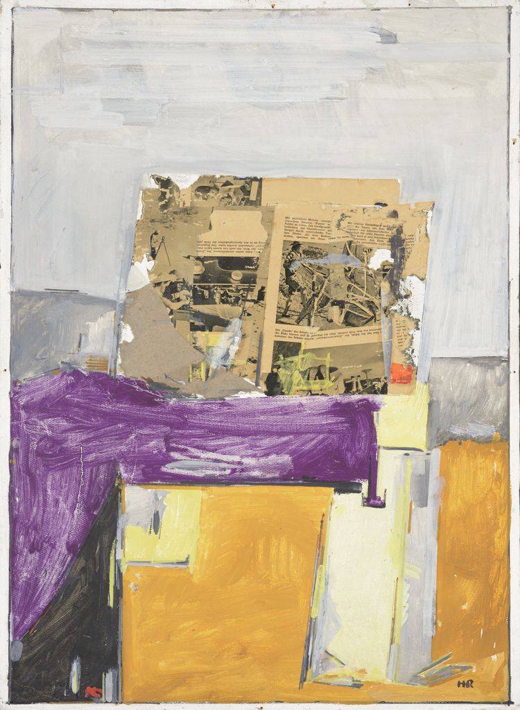 Henn Roode. Lilla hallis. 1965. Õli, kollaaž, paber. Eesti Kunstimuuseum