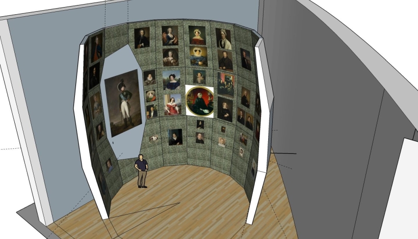 Neeme Külma ja Tõnis Saadoja installatsioon „Puri“ baltisaksa portreede saalis